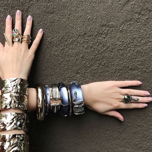 Alexis Bittar Vanitas Coiled Serpent Crystal Snake  Cocktail Ring - Picture 8 of 16